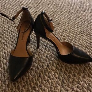 Lucky Brand Black Tukko leather heels with strap